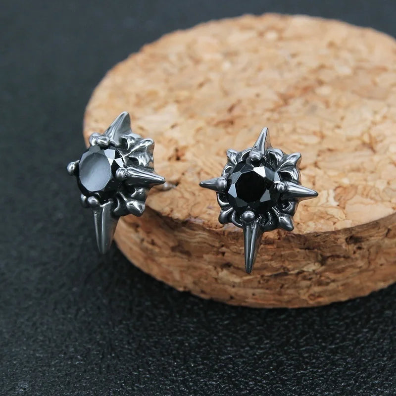 Hip Hop Cool Geometric Stud Hoop Earrings