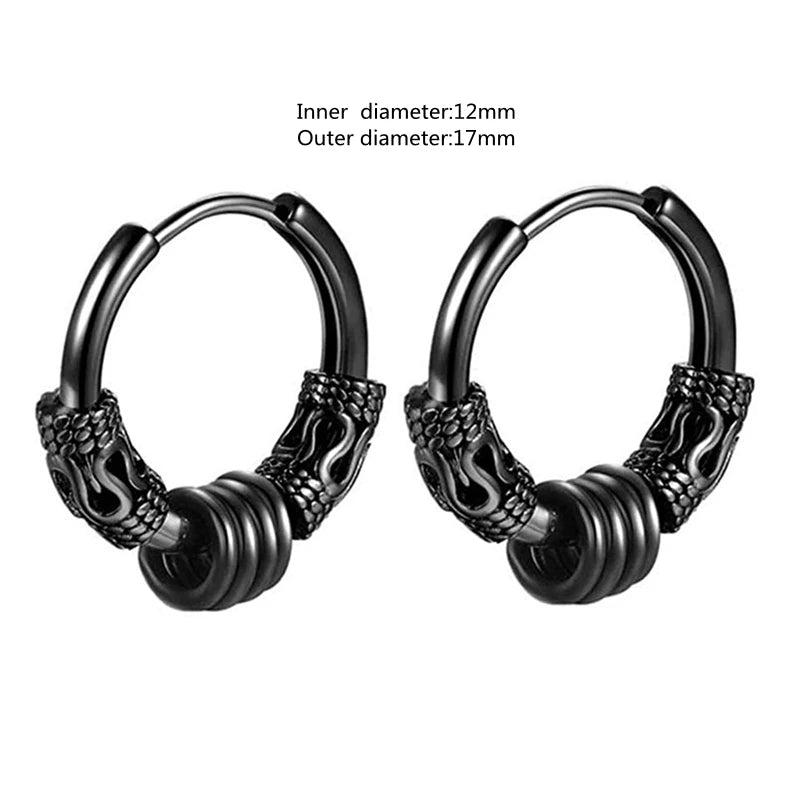 Hip Hop Cool Geometric Stud Hoop Earrings