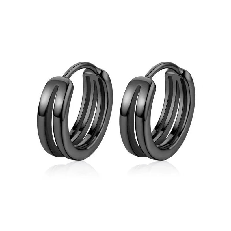 Hip Hop Cool Geometric Stud Hoop Earrings