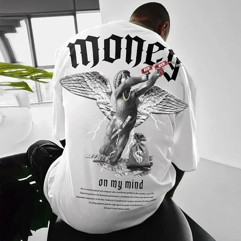 Money Angel Print Men's T-Shirt