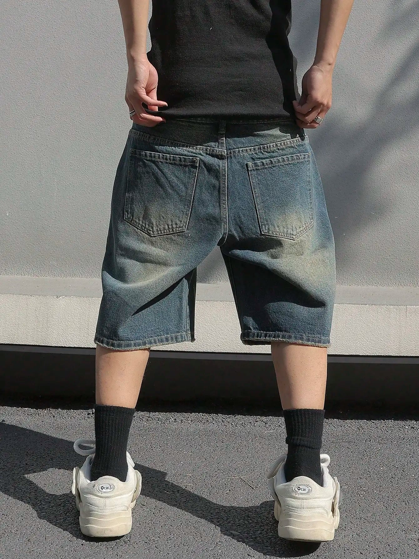 Men Summer Baggy Stretchy Denim Shorts