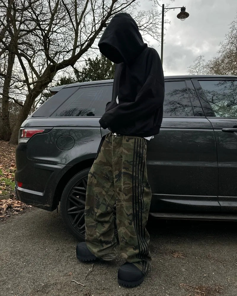 Goth fashion camouflage design jeans