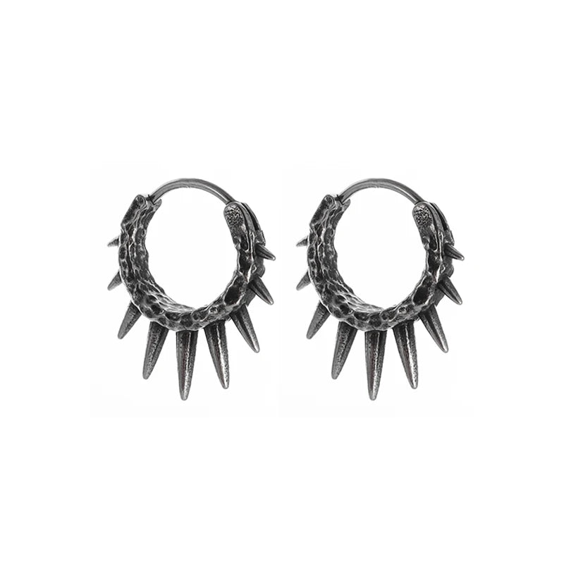 Hip Hop Cool Geometric Stud Hoop Earrings