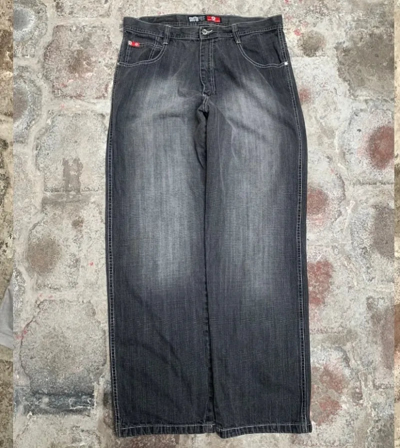 Gothic Fashion Washed Old Casual Jeans