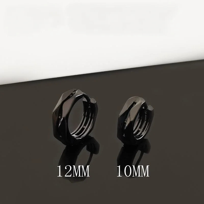Hip Hop Cool Geometric Stud Hoop Earrings