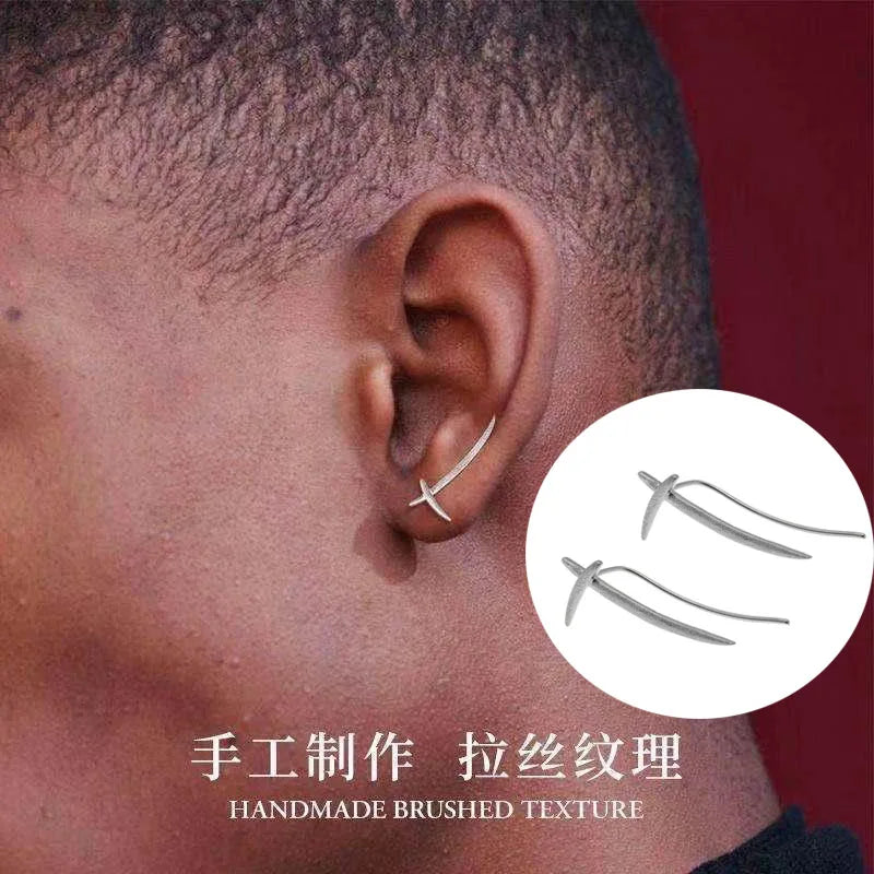 Hip Hop Cool Geometric Stud Hoop Earrings