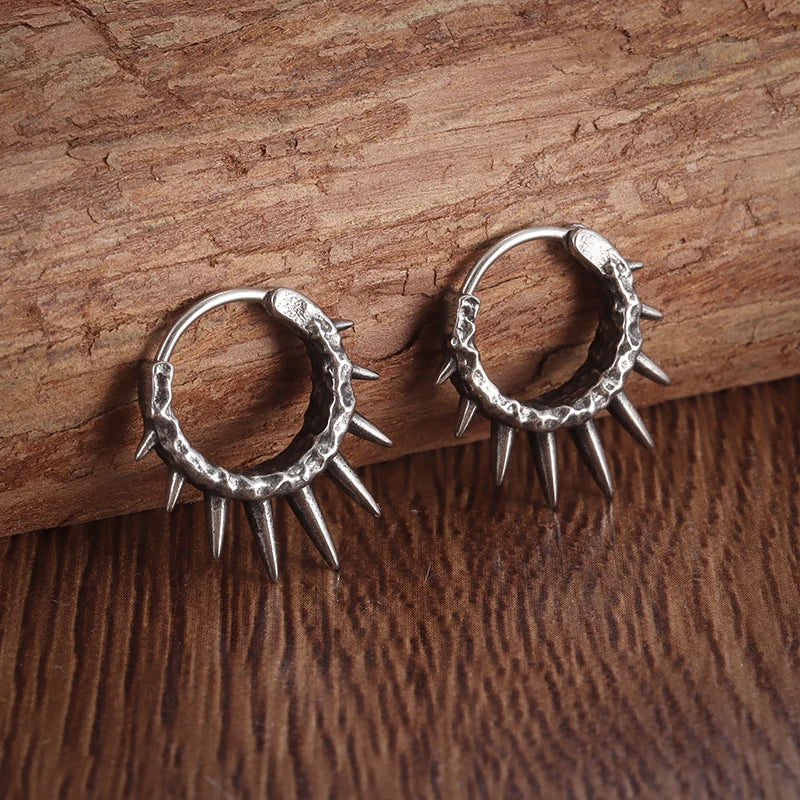 Hip Hop Cool Geometric Stud Hoop Earrings