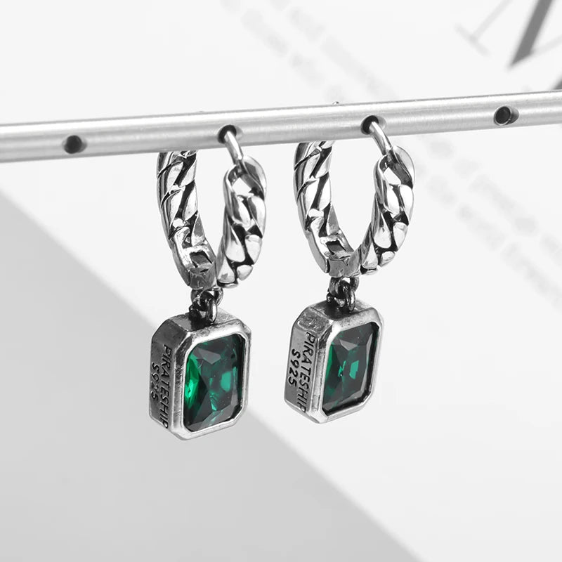 Hip Hop Cool Geometric Stud Hoop Earrings