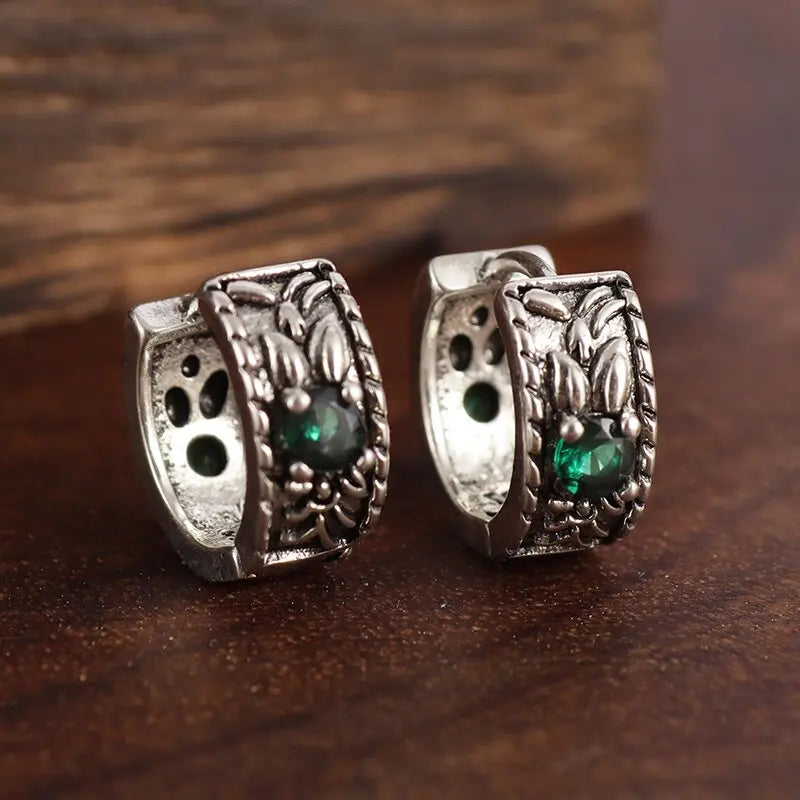 Hip Hop Cool Geometric Stud Hoop Earrings