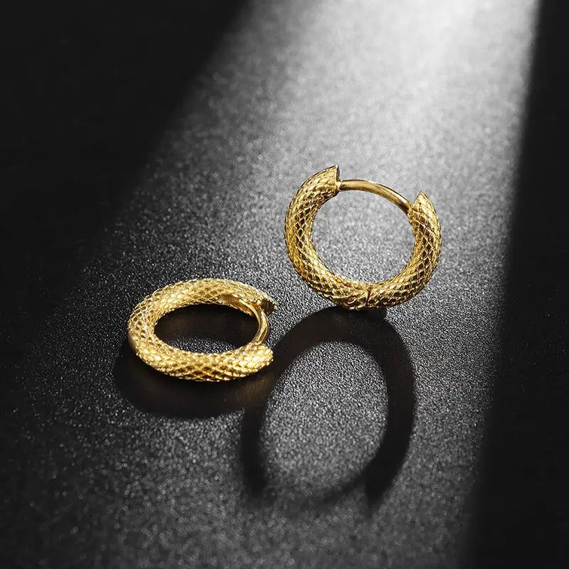 Hip Hop Cool Geometric Stud Hoop Earrings