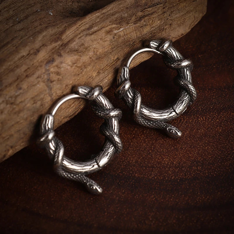Hip Hop Cool Geometric Stud Hoop Earrings