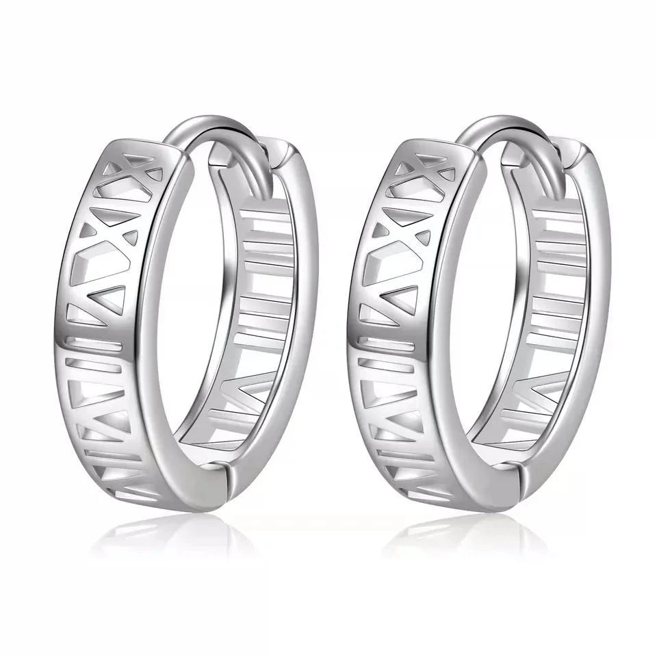 Hip Hop Cool Geometric Stud Hoop Earrings