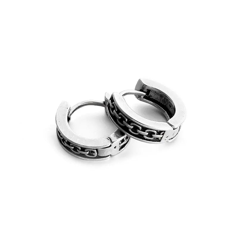 Hip Hop Cool Geometric Stud Hoop Earrings