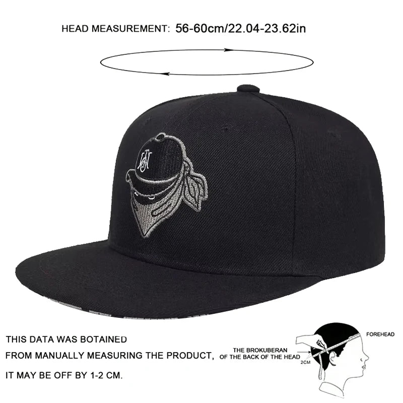 Masked Embroidery Hip-hop Hat