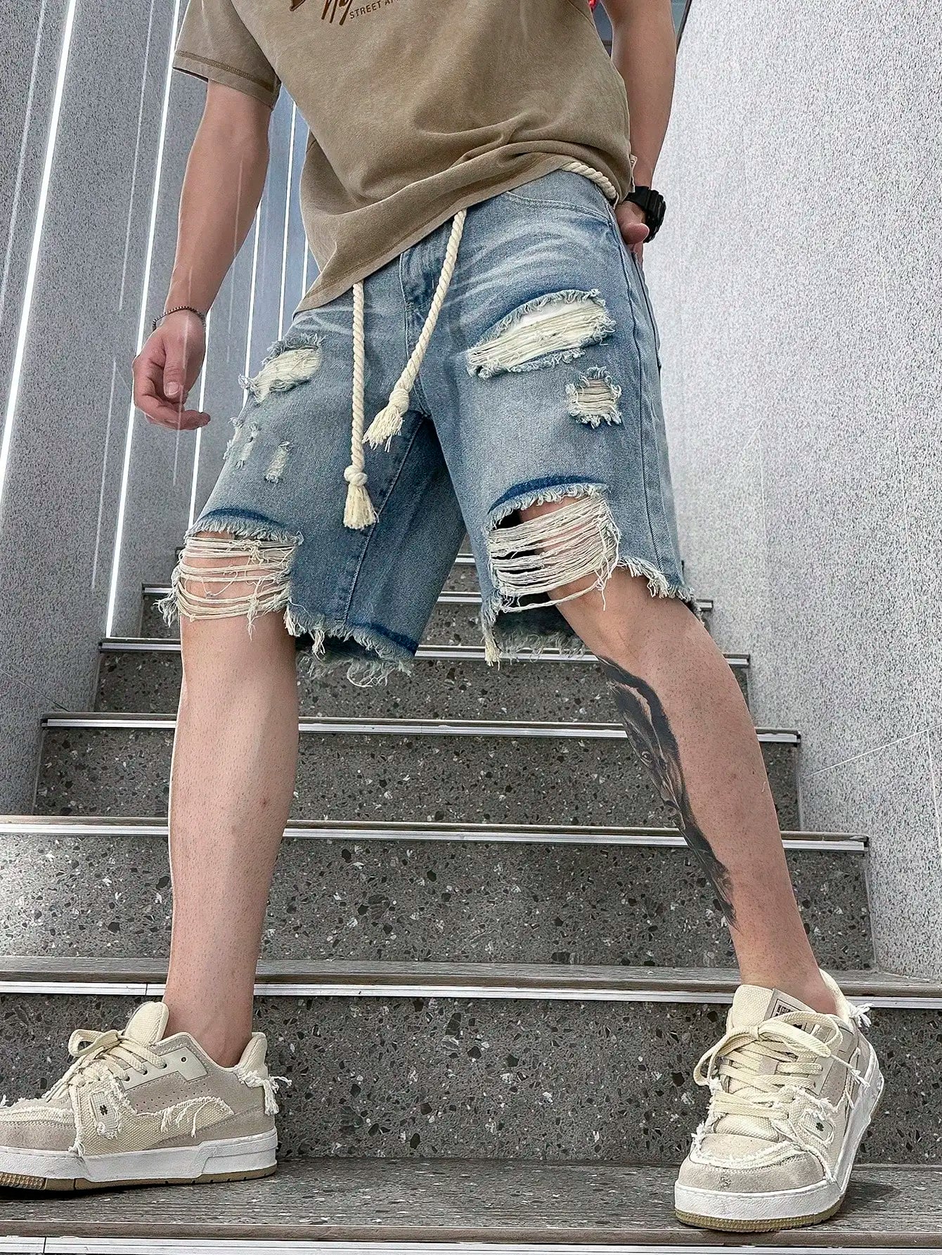 Men Summer Stretchy Denim Shorts