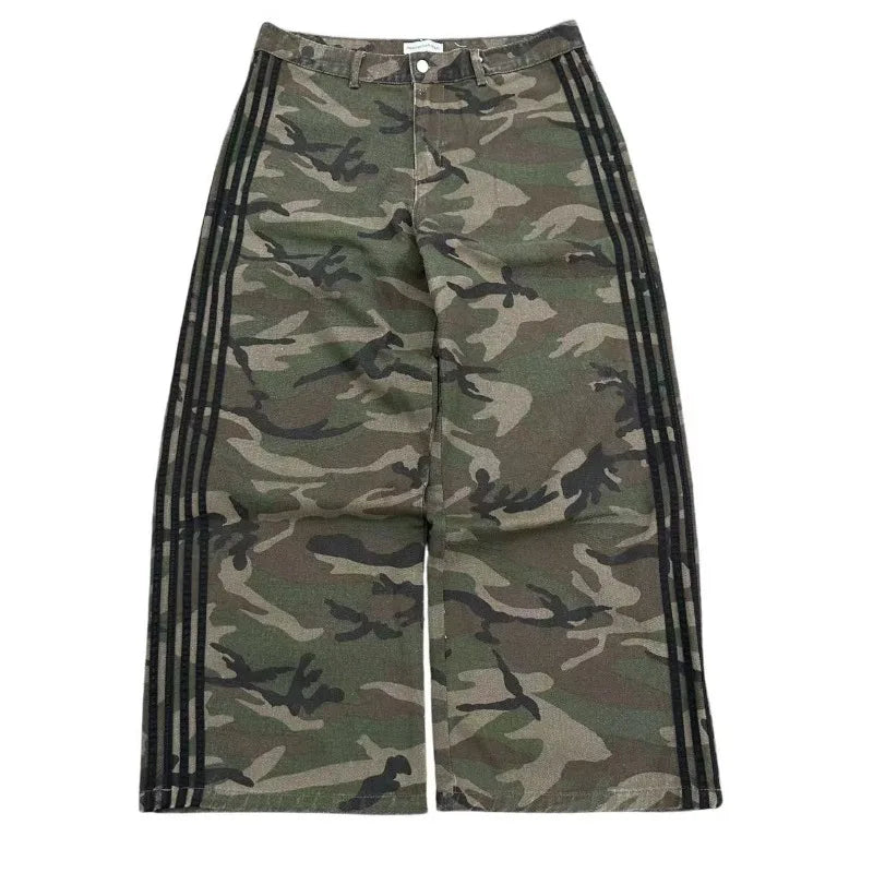 Goth fashion camouflage design jeans