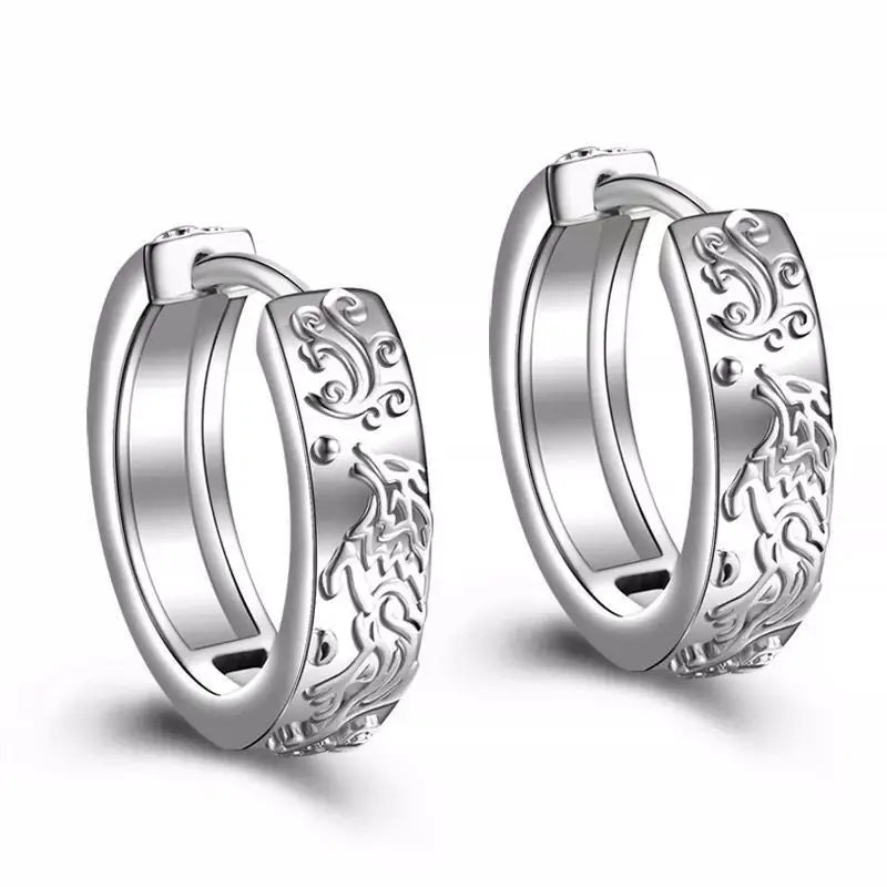 Hip Hop Cool Geometric Stud Hoop Earrings