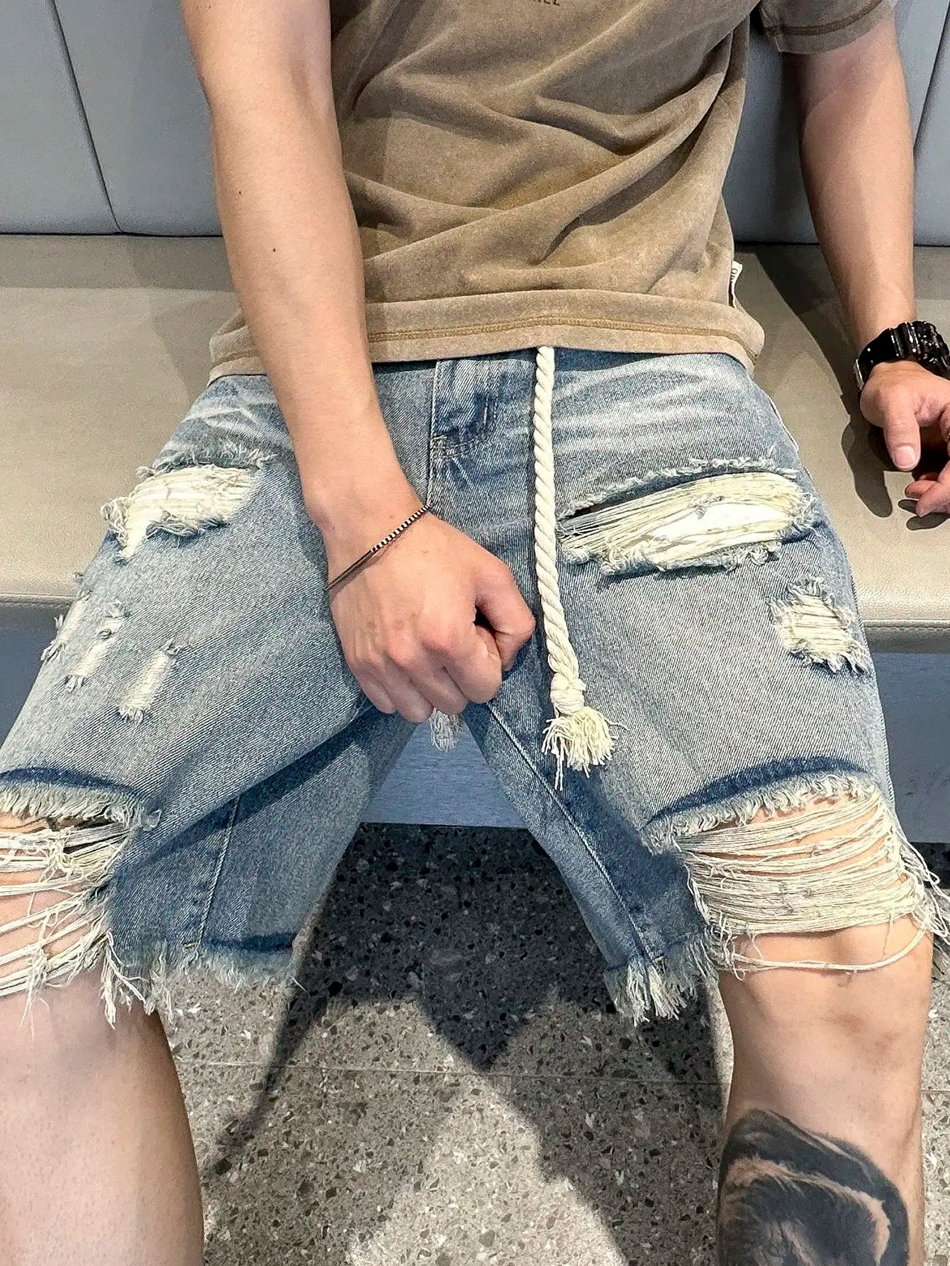 Men Summer Stretchy Denim Shorts