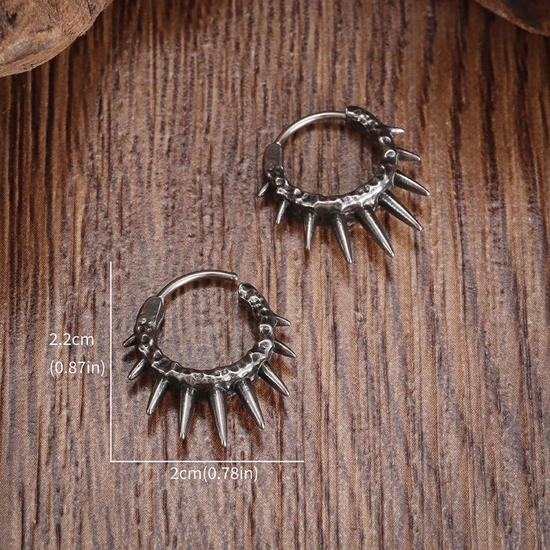 Hip Hop Cool Geometric Stud Hoop Earrings