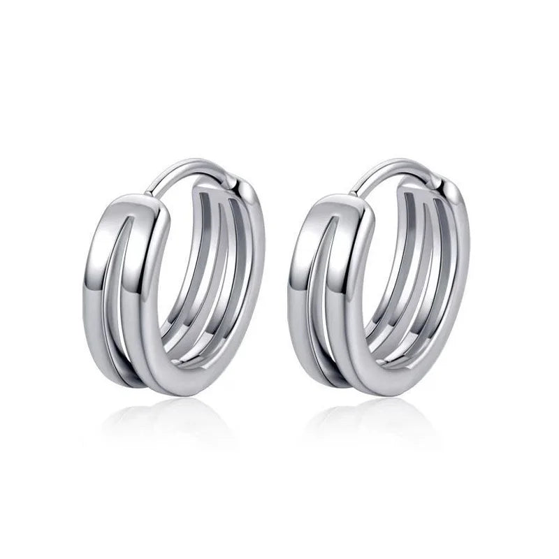 Hip Hop Cool Geometric Stud Hoop Earrings
