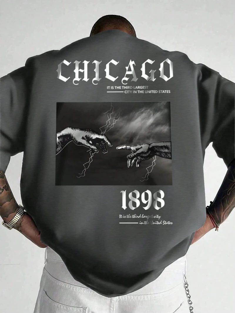 Hands Slogan Graphic Cotton T-shirt