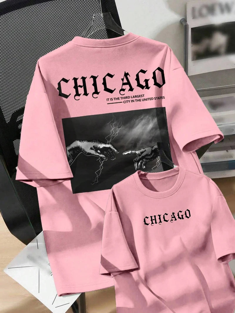 Hands Slogan Graphic Cotton T-shirt