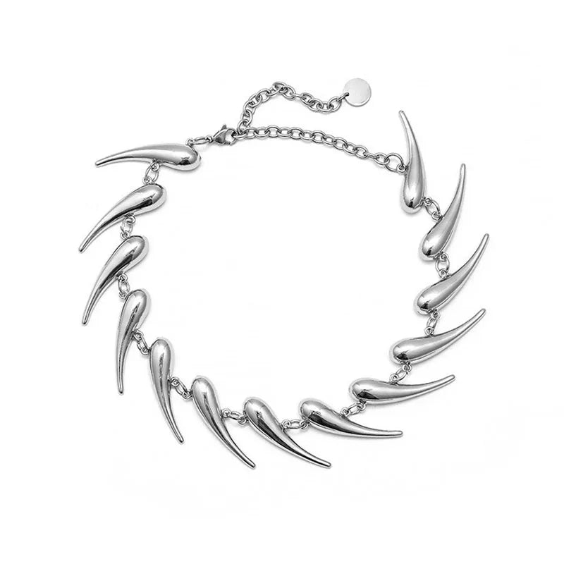 Stainless Steel Chains Rivet Choker Necklace