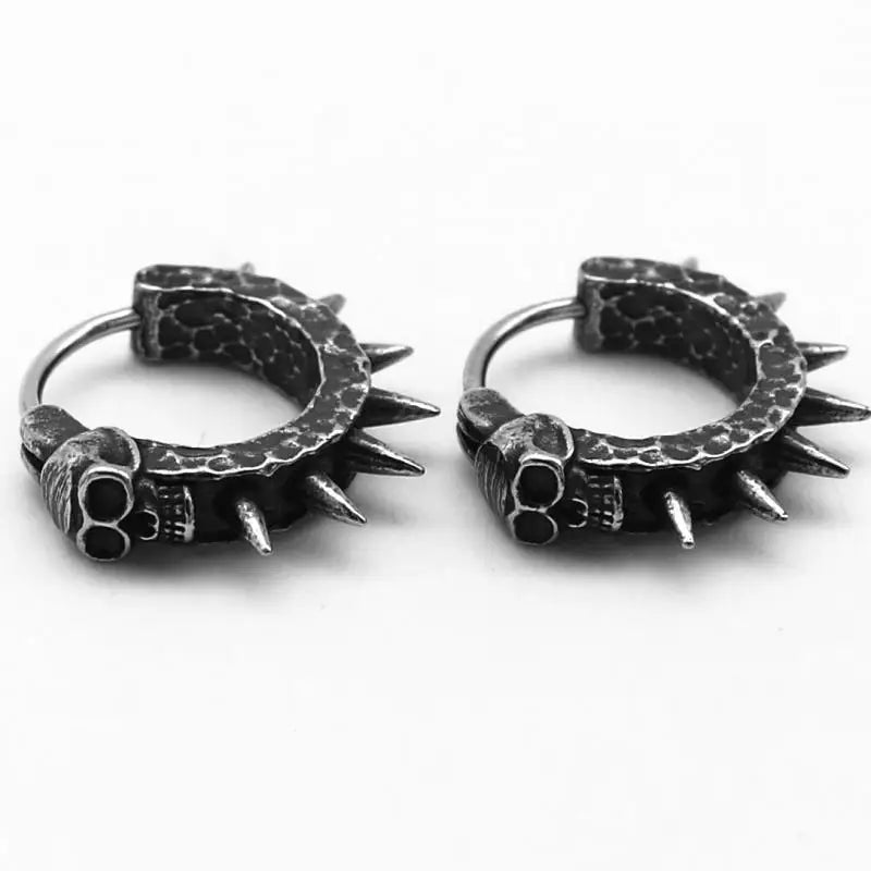 Hip Hop Cool Geometric Stud Hoop Earrings