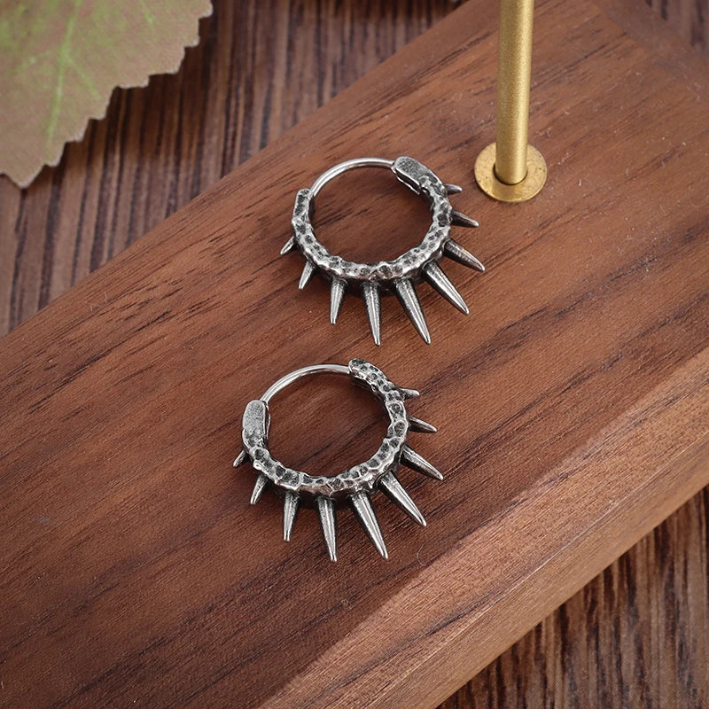 Hip Hop Cool Geometric Stud Hoop Earrings