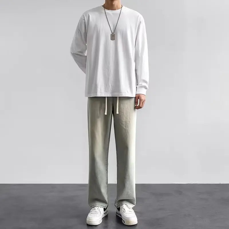 Men's Casual Long Denim Classic Pants