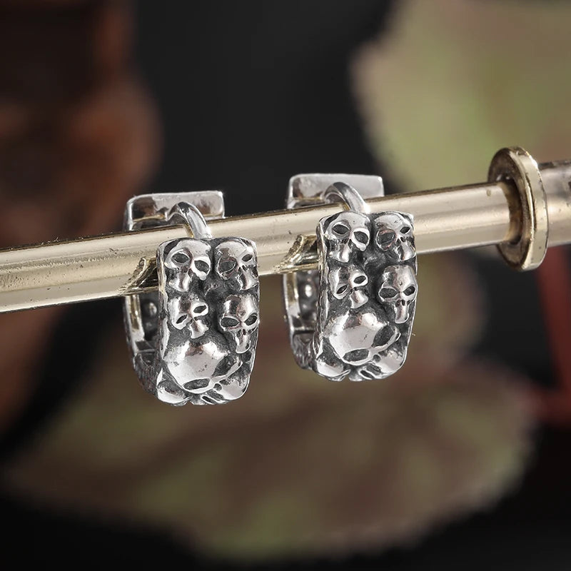 Hip Hop Cool Geometric Stud Hoop Earrings