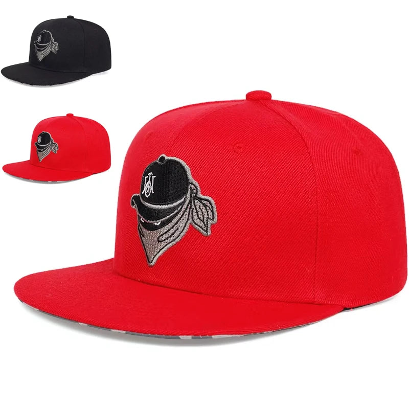 Masked Embroidery Hip-hop Hat