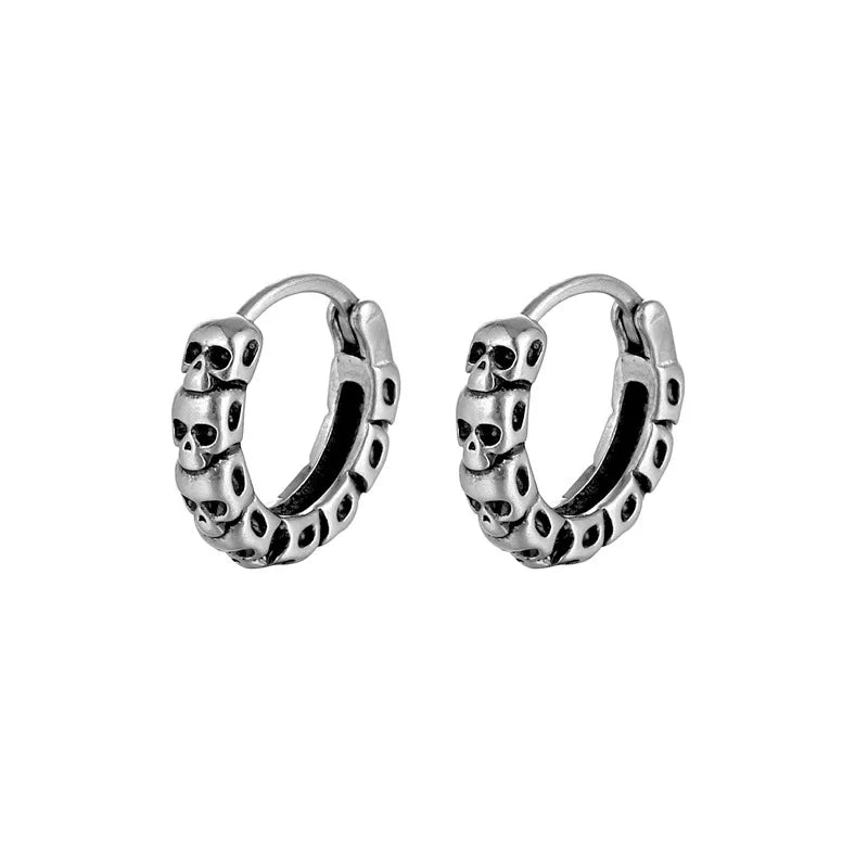 Hip Hop Cool Geometric Stud Hoop Earrings