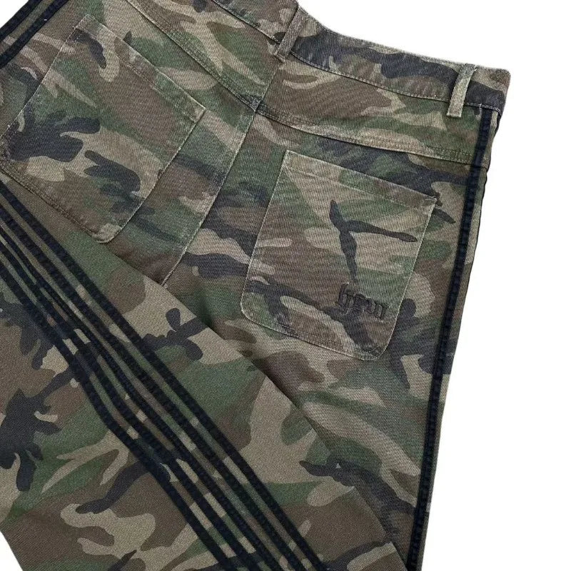 Goth fashion camouflage design jeans