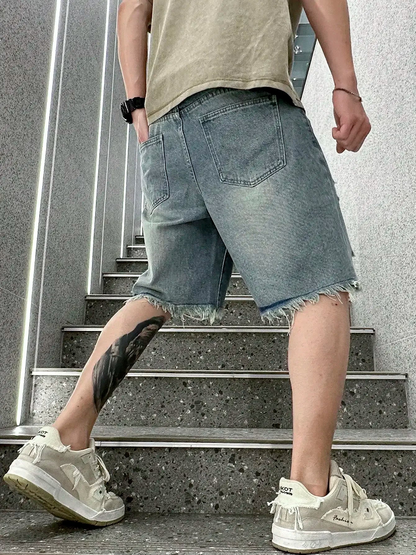 Men Summer Stretchy Denim Shorts