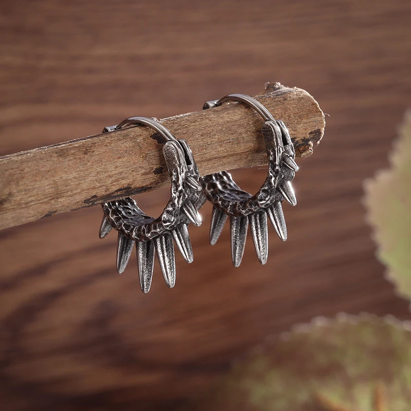 Hip Hop Cool Geometric Stud Hoop Earrings