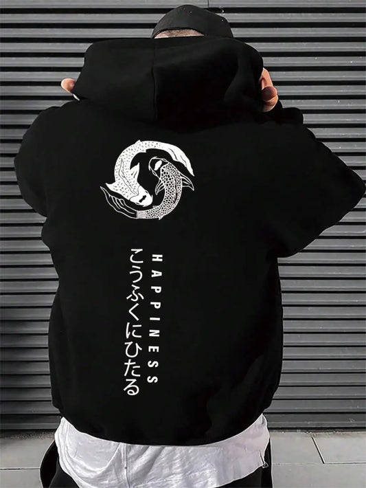 Japanese Cartoon Printing Men Hoodies