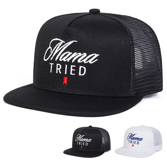 Unisex Mama TRIED Letter Embroidery Hip-hop Net Hat