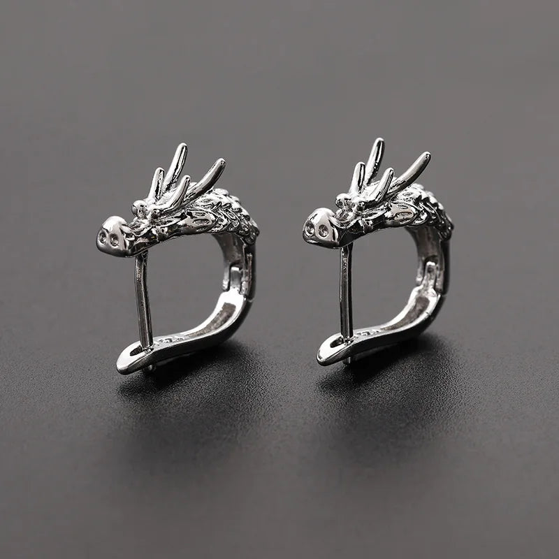 Hip Hop Cool Geometric Stud Hoop Earrings