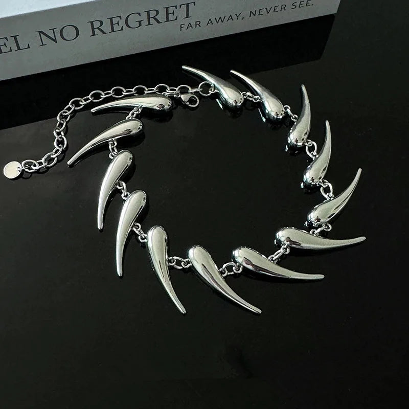 Stainless Steel Chains Rivet Choker Necklace